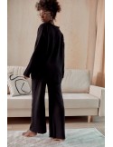 Set dama tricotat cu pantaloni largi, negru 222217 - Magazin online - Boutique